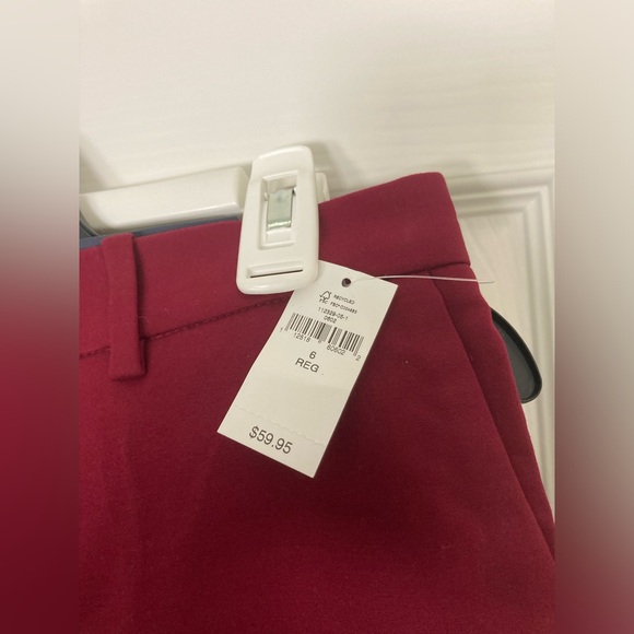 GAP FORMAL/WORK PANTS WOMENS Size 06 R Slim Crop Color Maroon Zipper Pockets NWT - Picture 5 of 16